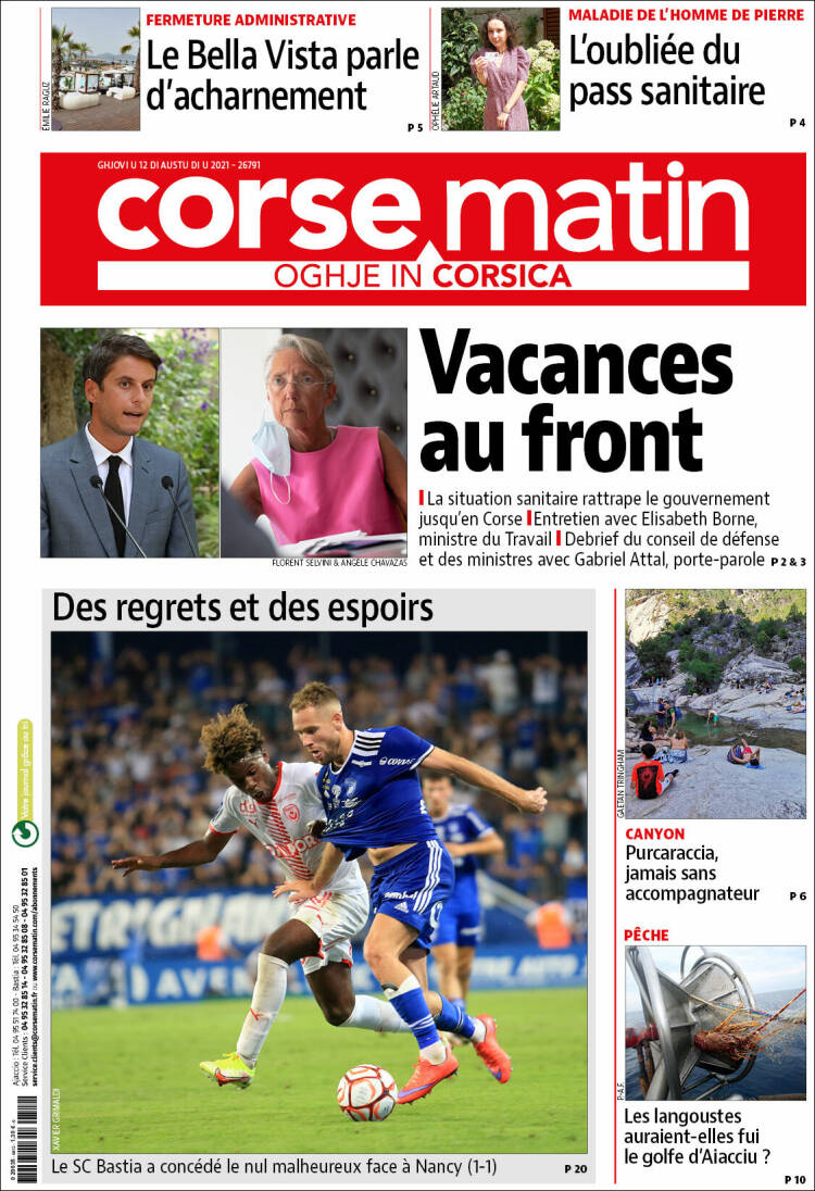 Portada de Corse-Matin (France)