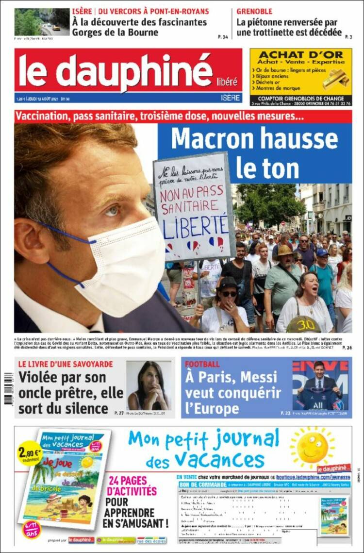 Portada de Le Dauphiné Libéré (France)