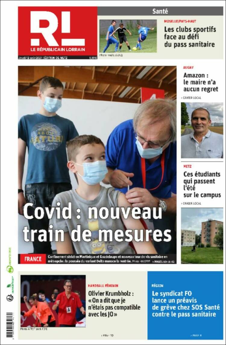 Portada de Le Republicain Lorrain (France)