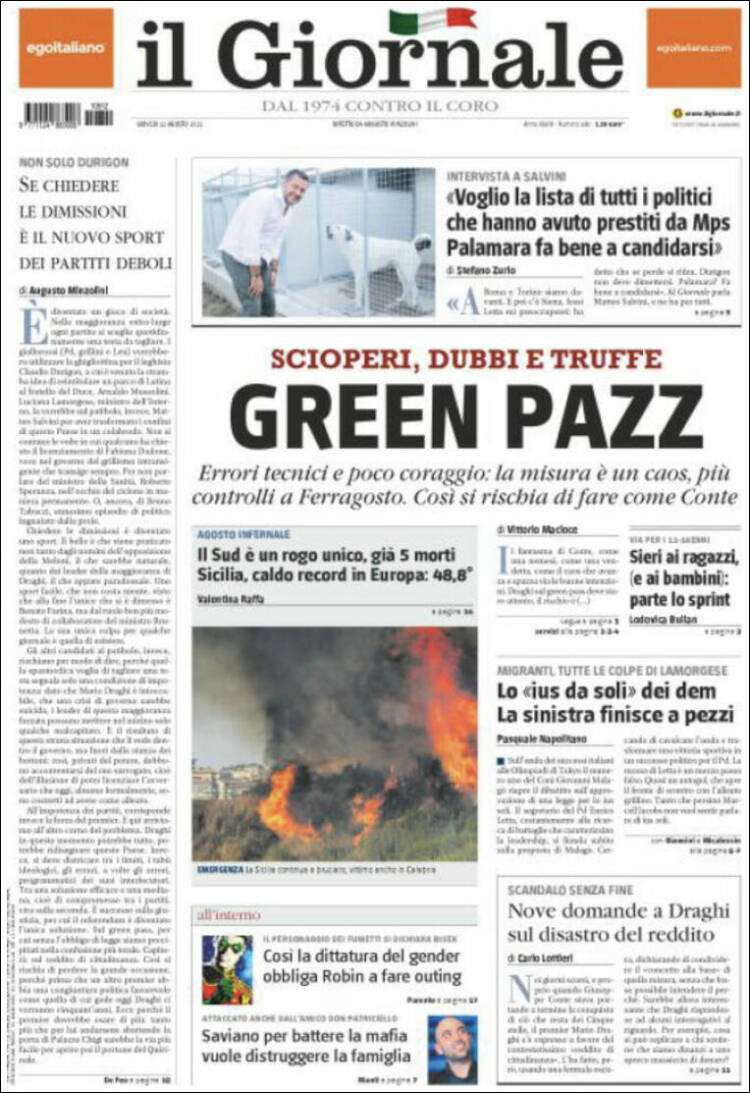 Portada de il Giornale (Italia)