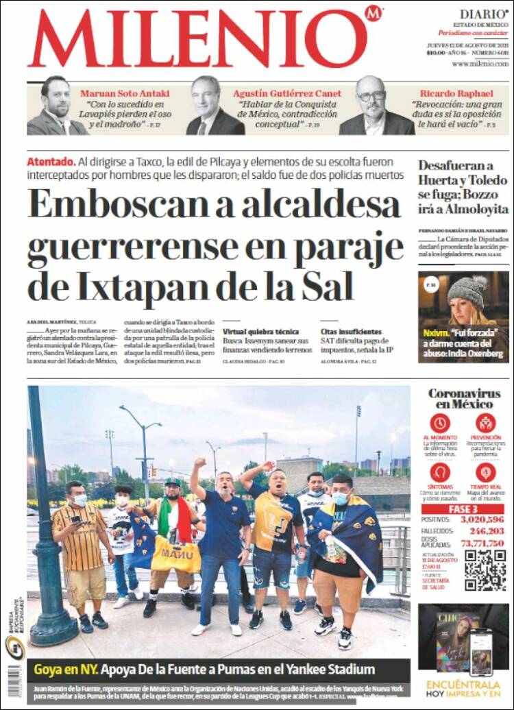 Portada de Milenio - Estado de México (M&eacute;xico)