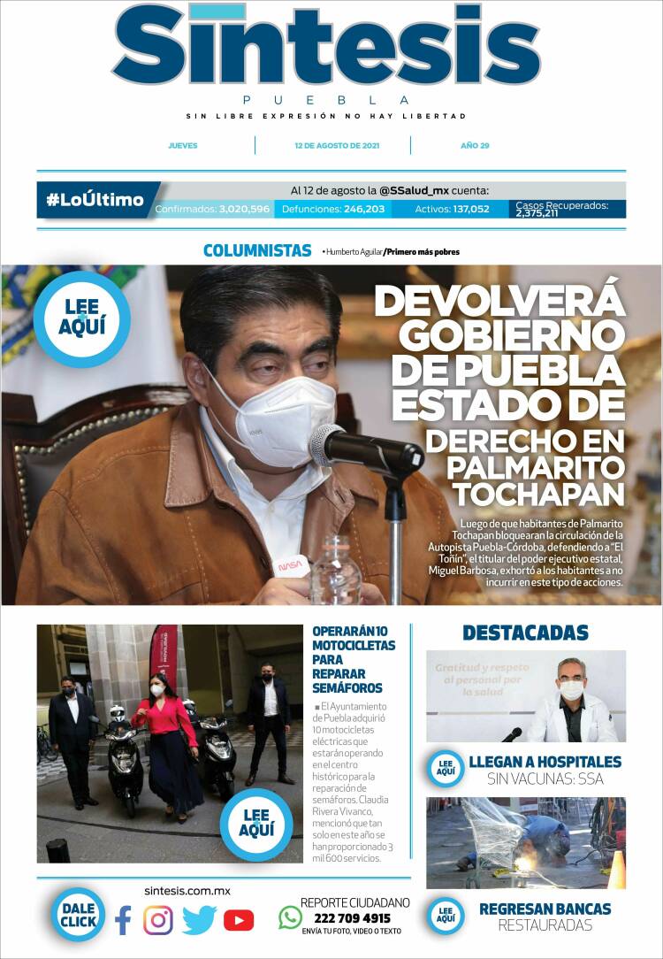 Portada de Síntesis - Puebla (M&eacute;xico)