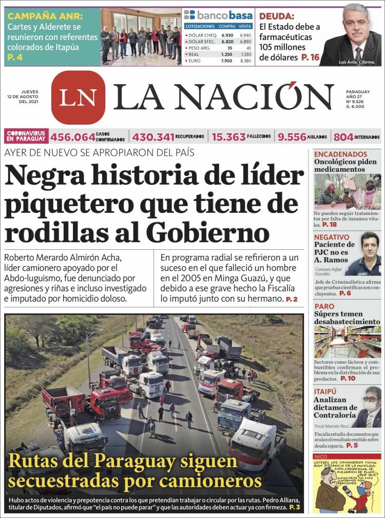 Portada de La Nación (Paraguay)