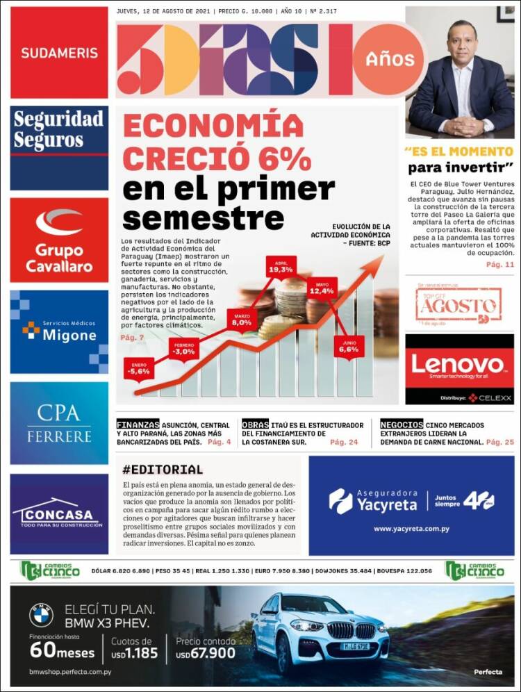 Portada de 5 Días (Paraguay)