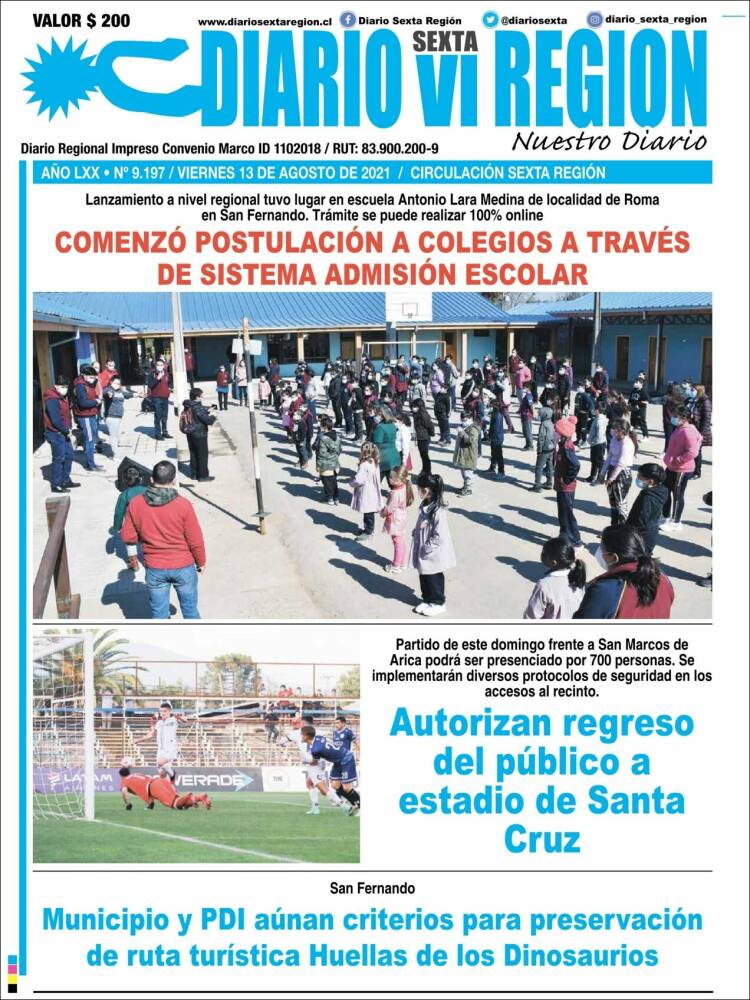 Portada de Diario VI Región (Chile)