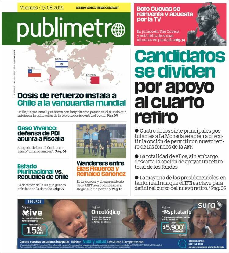 Portada de Publimetro (Chile)