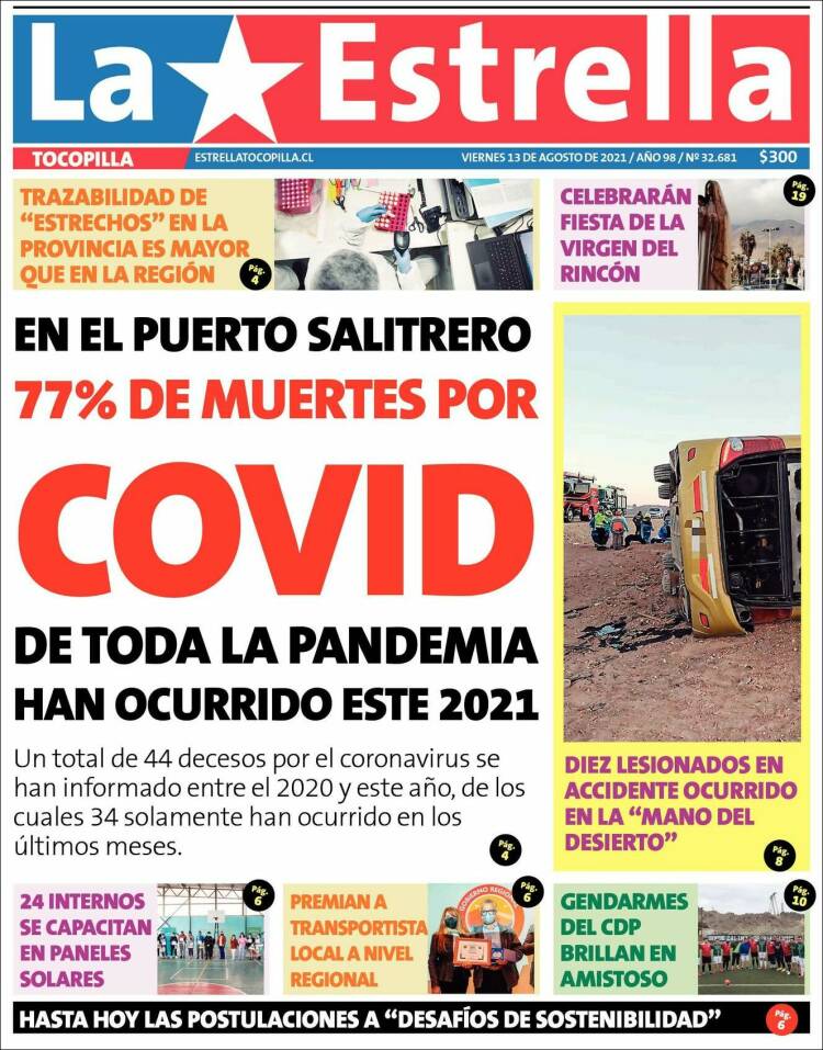 Portada de La Estrella de Tocopilla (Chile)