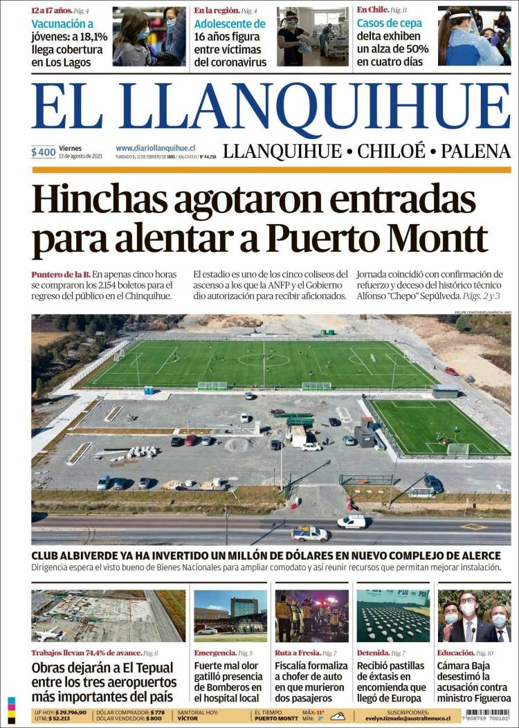 Portada de El Llanquihue (Chile)