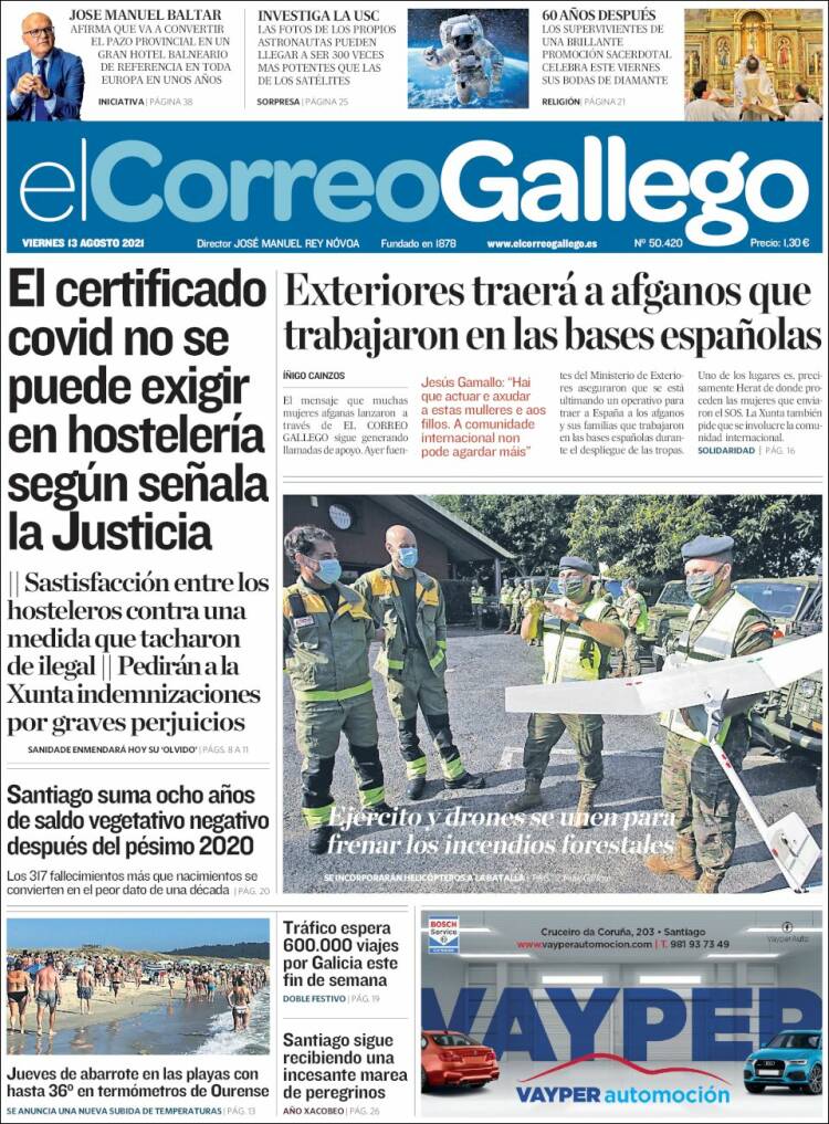 Portada de El Correo Gallego (Espa&ntilde;a)
