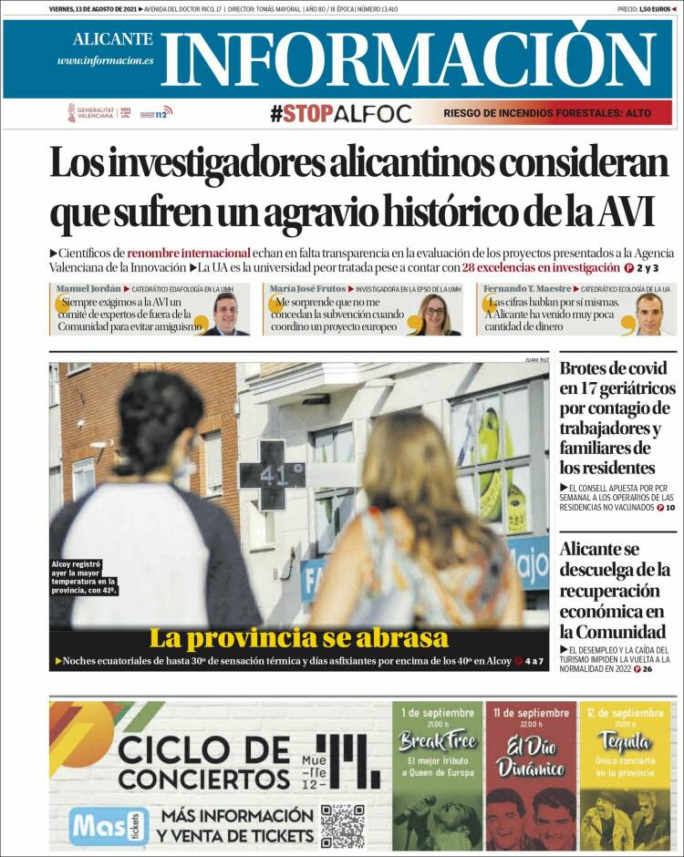 Portada de Diario Información (Espa&ntilde;a)