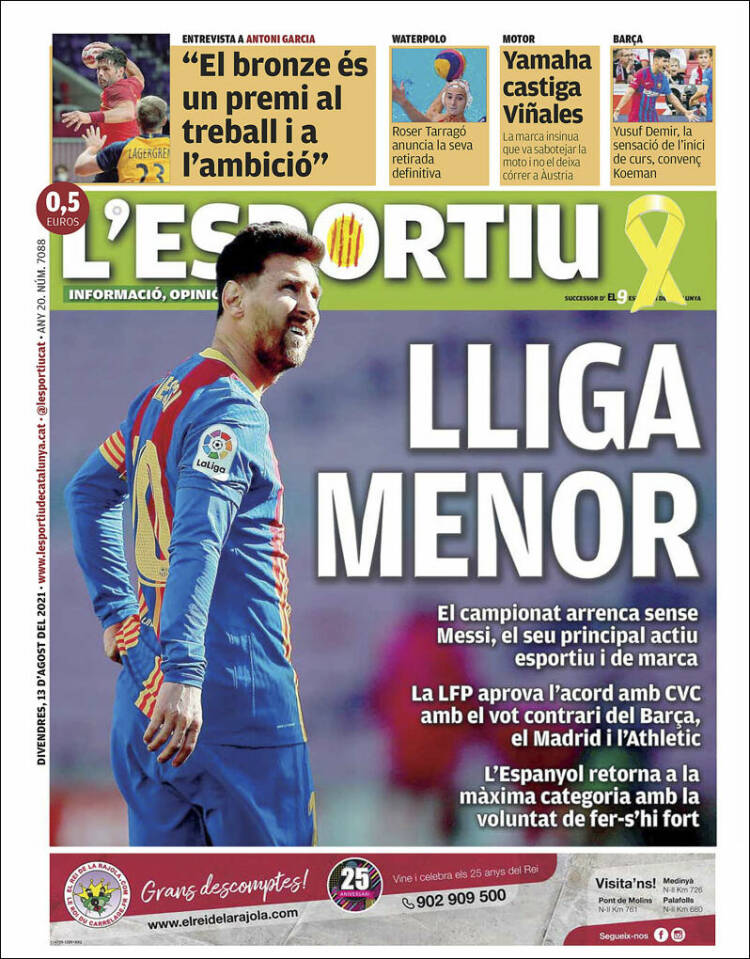 Portada de L'Esportiu (Espa&ntilde;a)