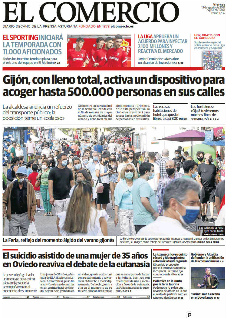 Portada de El Comercio - Gijón (Espa&ntilde;a)