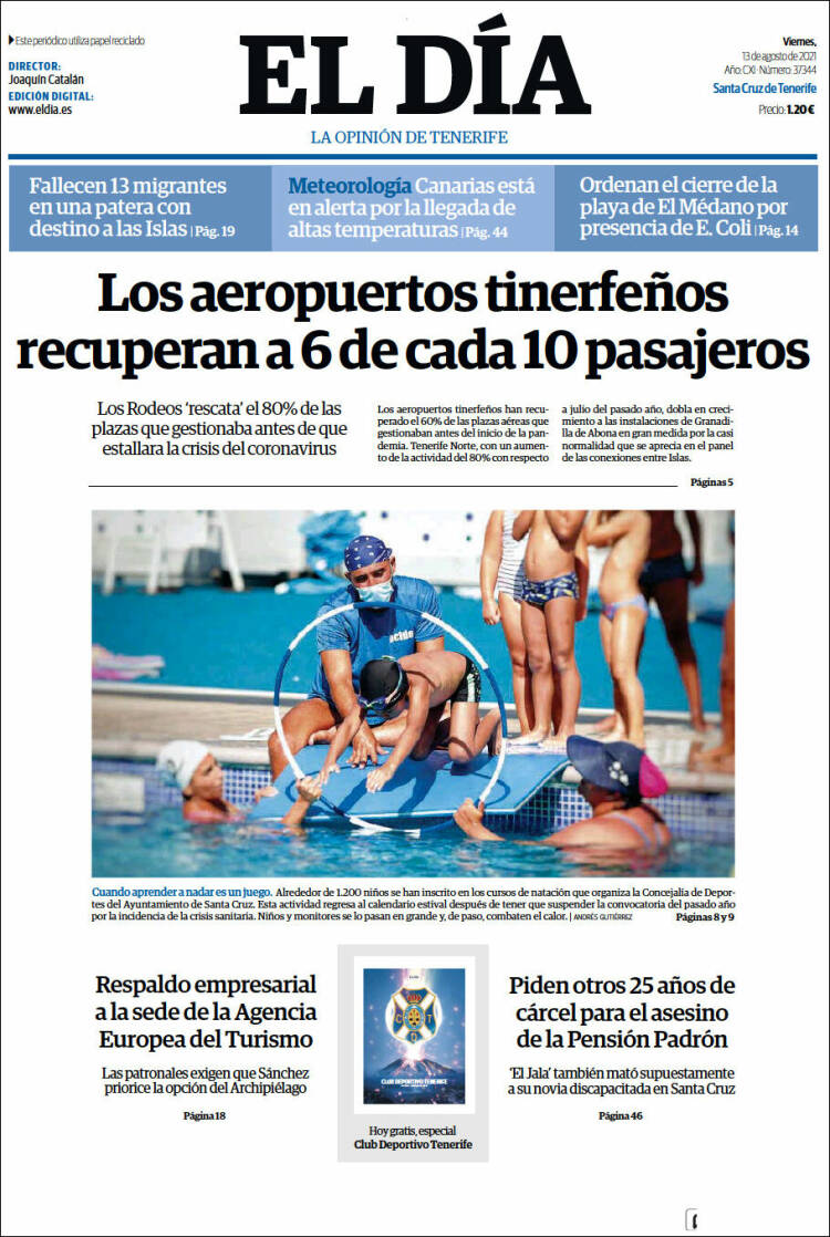 Portada de El Día (Espa&ntilde;a)