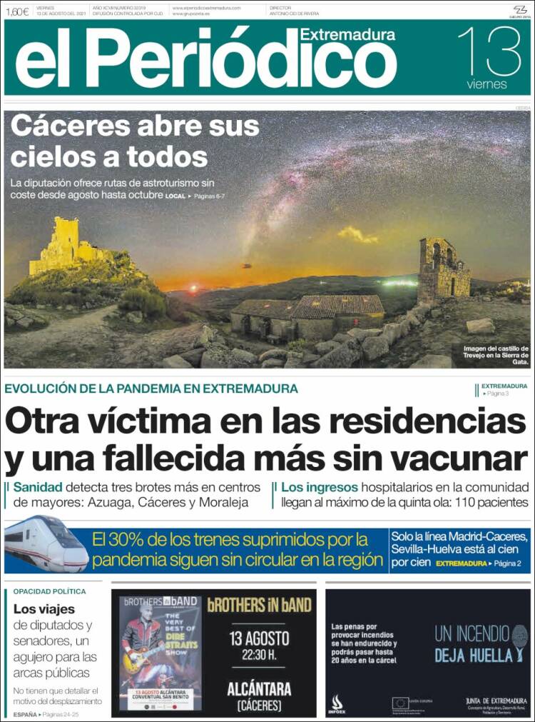 Portada de El Periódico de Extremadura (Espa&ntilde;a)