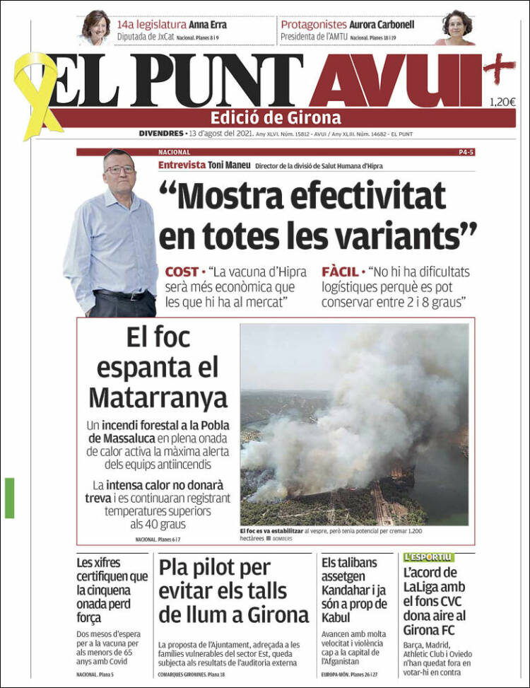 Portada de El Punt Avui - Girona (Espa&ntilde;a)