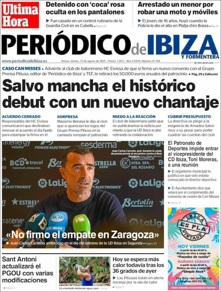 Portada de Periódico de Ibiza (Espa&ntilde;a)