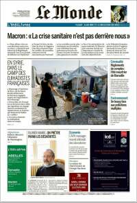 Portada de Le Monde (Francia)