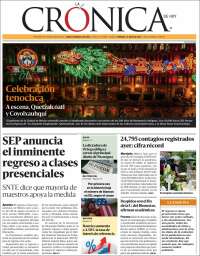 Portada de La Crónica de Hoy (Mexico)