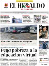 Portada de El Heraldo de Tabasco (Mexique)