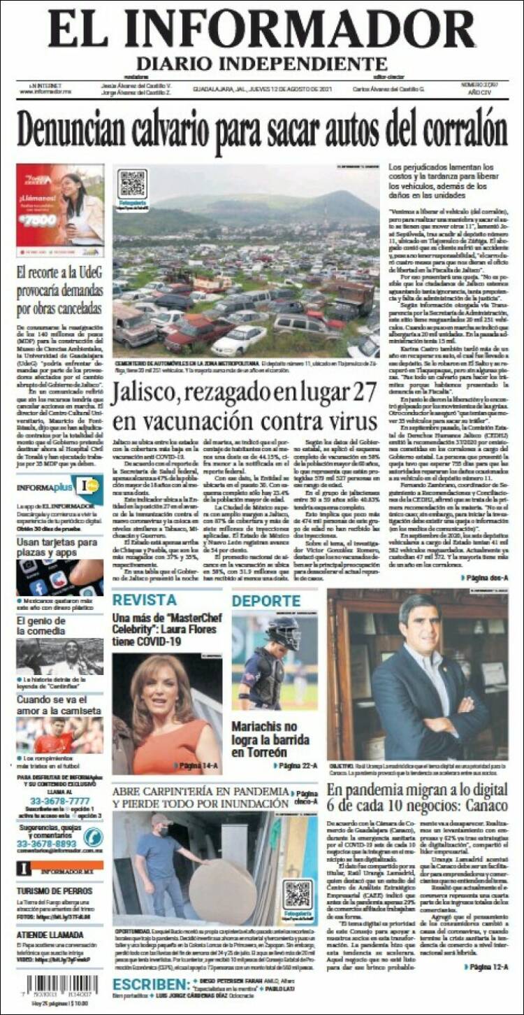 Portada de El Informador (Mexique)