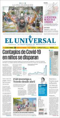 Portada de El Universal (México)