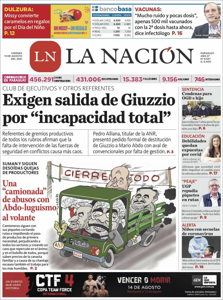 Portada de La Nación (Paraguay)
