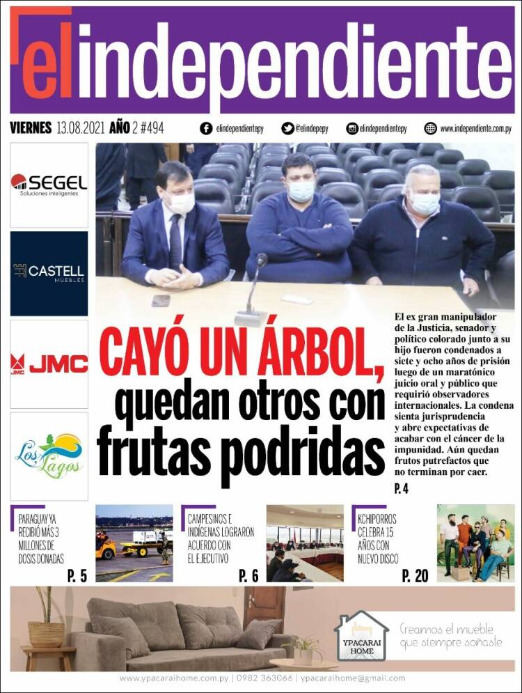 Portada de El Independiente (Paraguay)