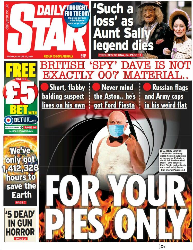 Portada de Daily Star (Reino Unido)