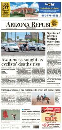 Portada de Arizona Republic News (USA)