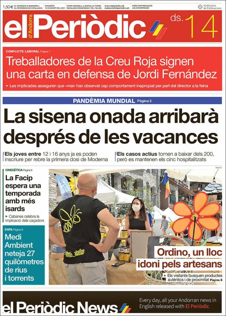 Portada de El Periòdic d'Andorra (Andorra)