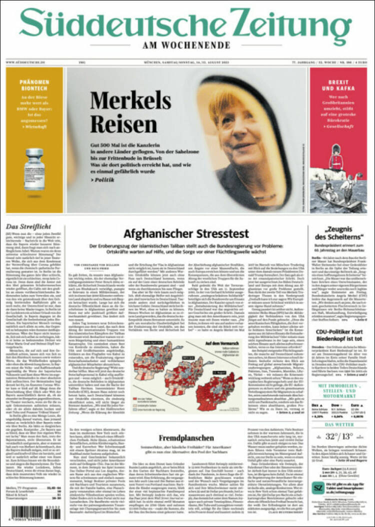 Portada de Sueddeutsche (Alemania)