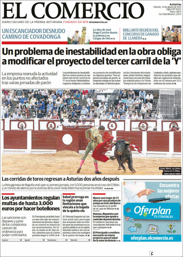 Portada de El Comercio (Espa&ntilde;a)