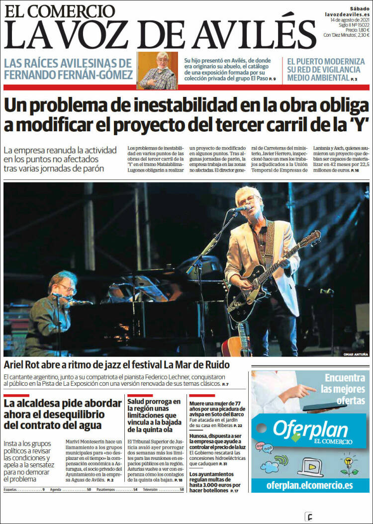 Portada de El Comercio - Avilés (Espa&ntilde;a)