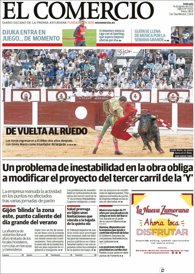 Portada de El Comercio - Gijón (Espa&ntilde;a)