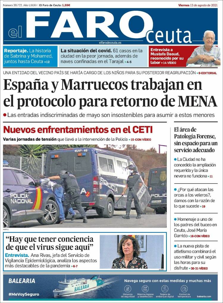 Portada de El Faro de Ceuta (Espa&ntilde;a)