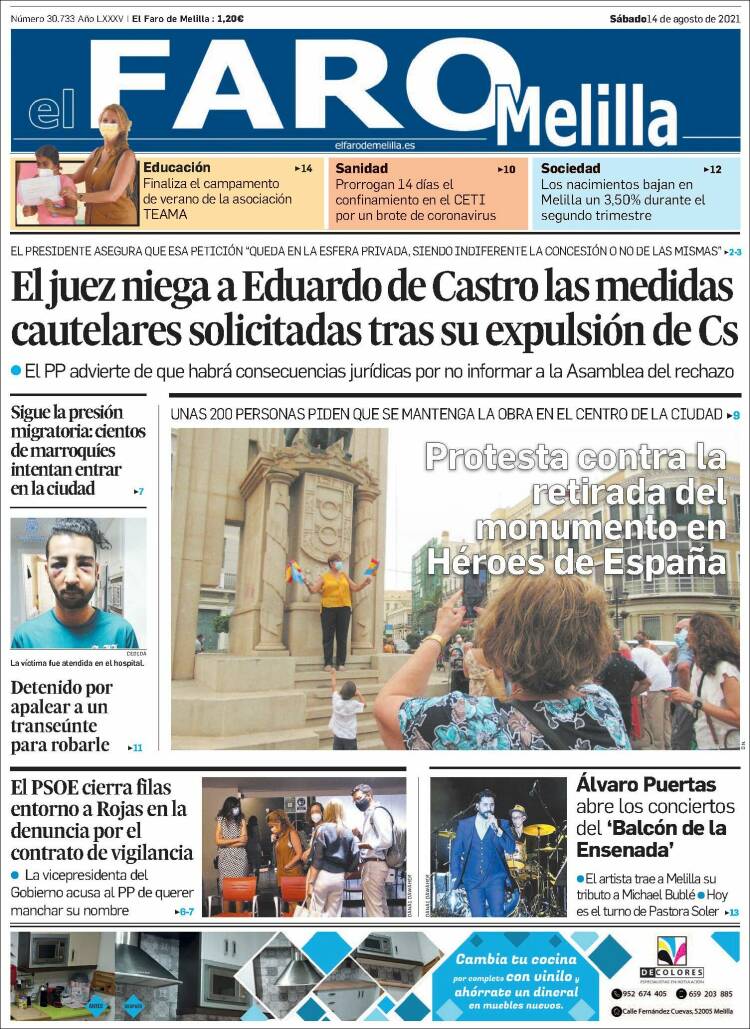 Portada de El Faro de Melilla (Espa&ntilde;a)