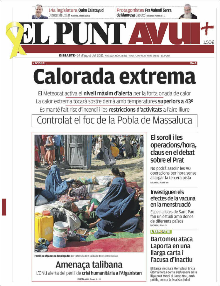 Portada de El Punt Avui (Espa&ntilde;a)