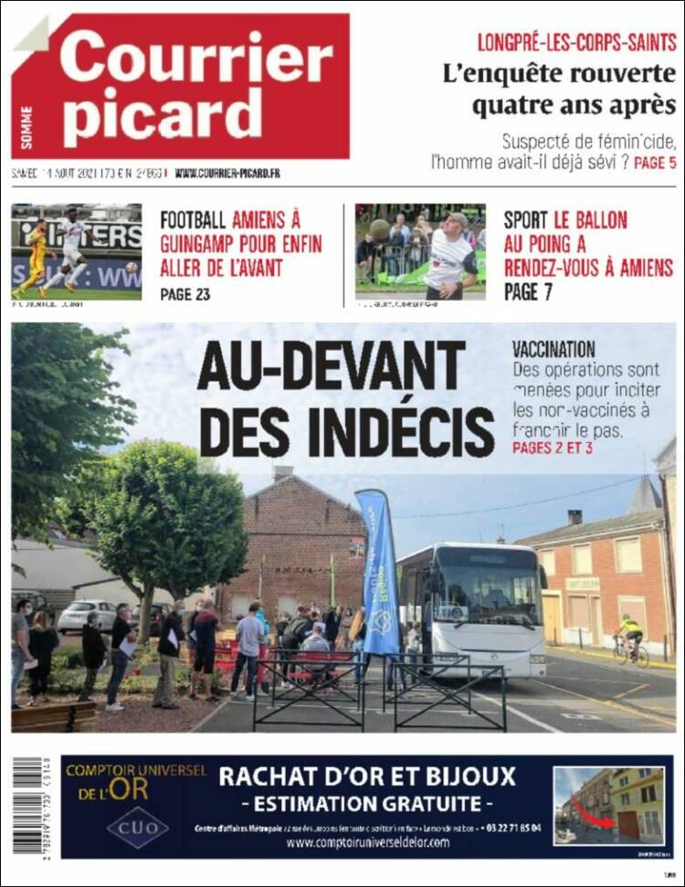 Portada de Courrier Picard (Francia)