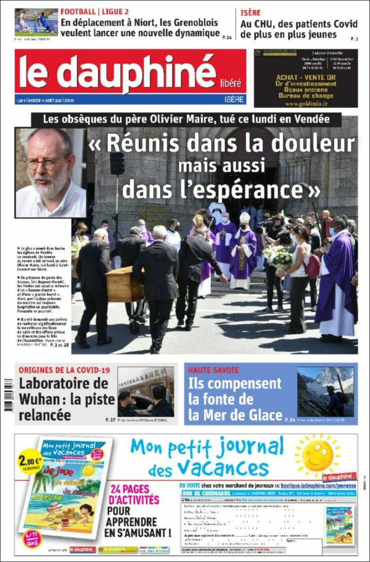 Portada de Le Dauphiné Libéré (Francia)