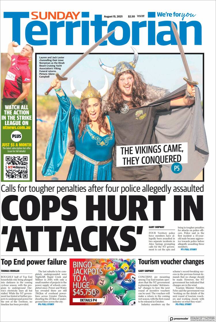 Portada de Northern Territory News (Australia)