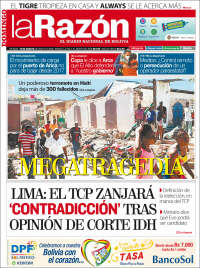 Portada de La Razón (Bolivia)