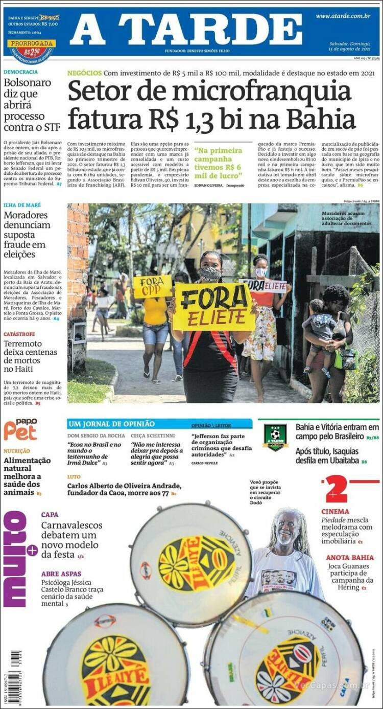 Portada de Diário A Tarde (Brasil)