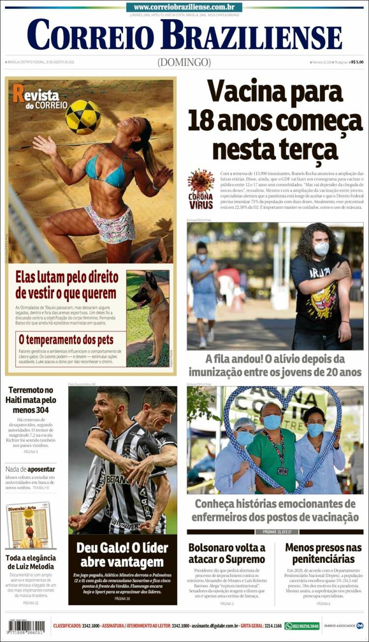 Portada de Correio Braziliense (Brasil)