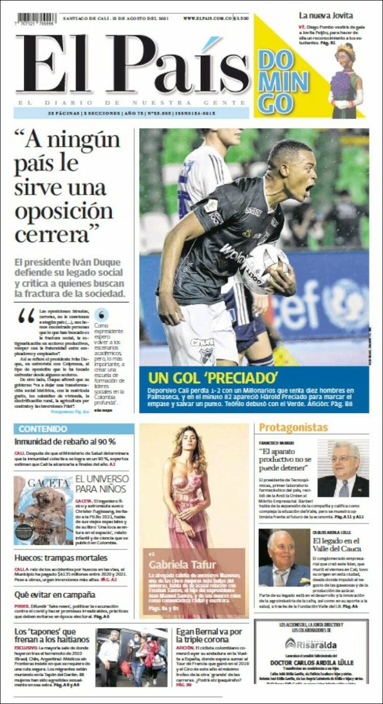 Portada de El País - Cali (Colombia)