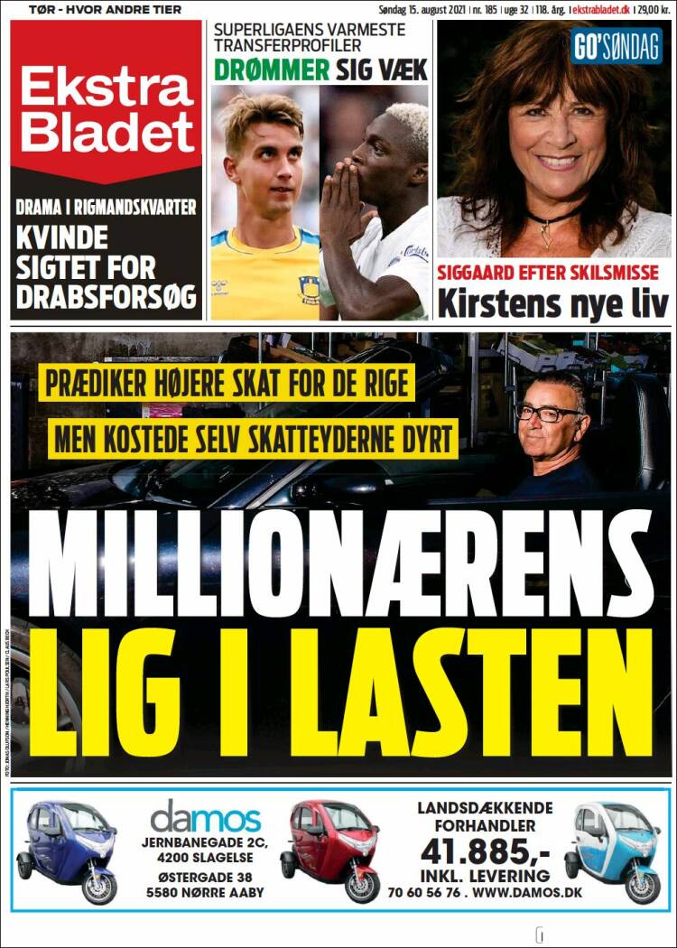 Portada de Ekstra Bladet (Dinamarca)