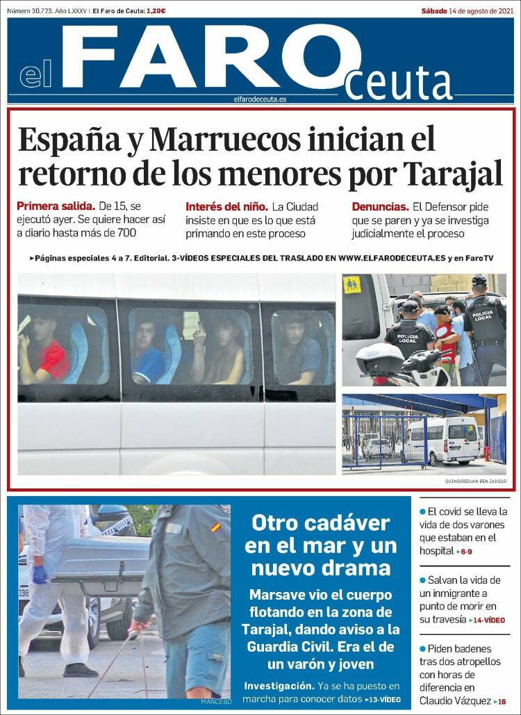 Portada de El Faro de Ceuta (España)