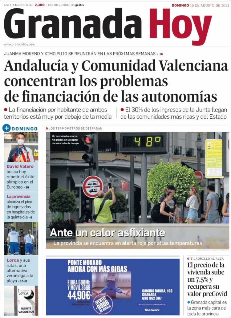 Portada de Granada Hoy (España)