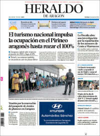 Portada de Heraldo de Aragón (España)