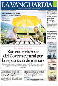 Portada de La Vanguardia (España)