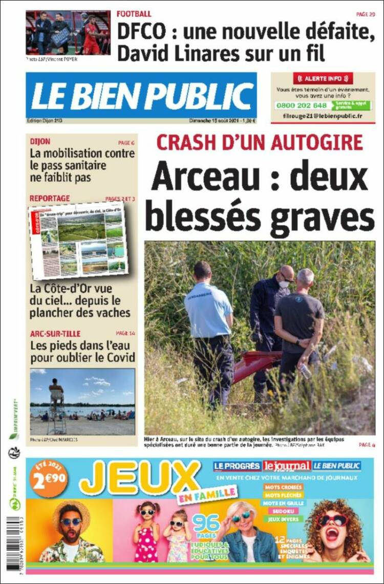 Portada de Le Bien Public (Francia)